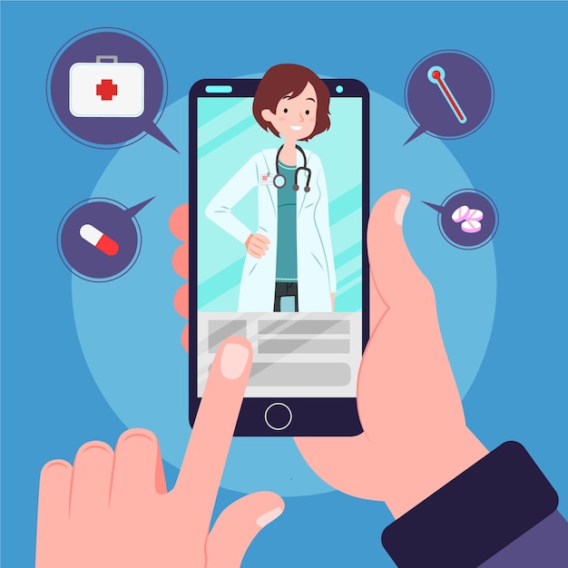 Médecin En Ligne Avec Smartphone