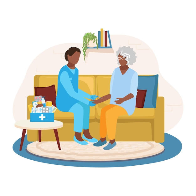 Le médecin rend visite au patient à domicile