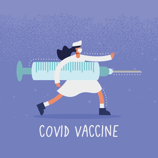 Médecin Avec Seringue Vaccin Covid19