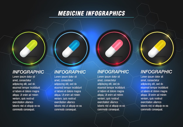 Médecine Info Graphique Dans Un Design Moderne Avec Une Forme Bleue