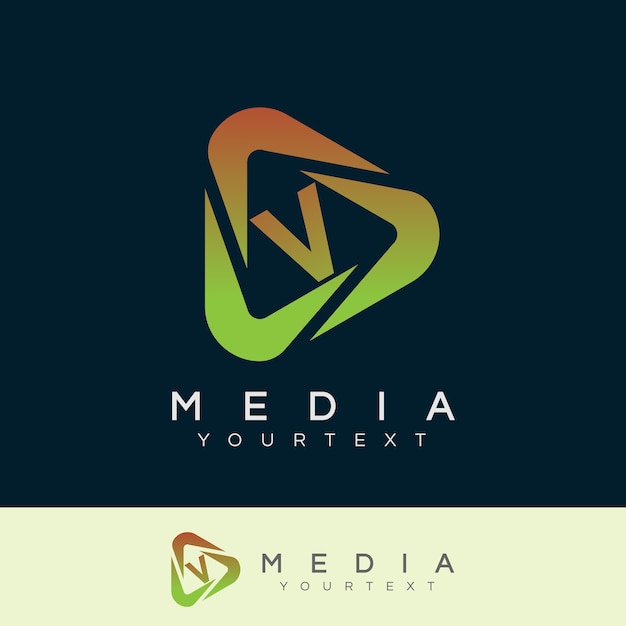Media Initial Lettre V Création De Logo