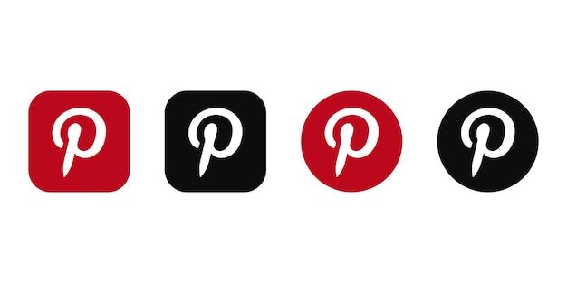 Vecteur média de service internet social populaire de pinterest