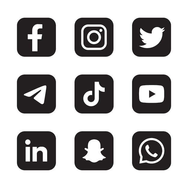 Les Médias Sociaux Icon Set