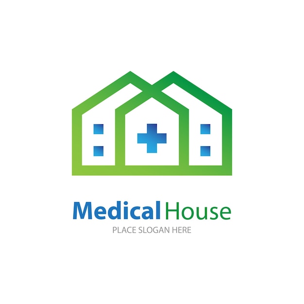 Vecteur medical house logo template design vector, emblem, design concept, creative symbol