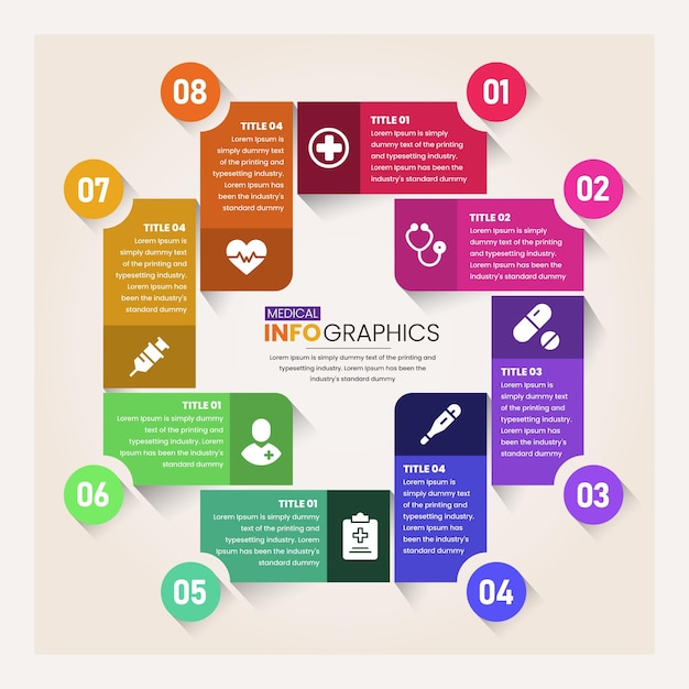 Medical Plus Symbole Infographie Professionnelle Modèle De Couleur Plat