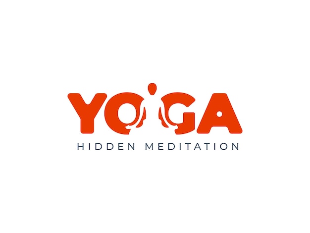 Méditation de yoga avec le concept de conception de logo monoline de personnes