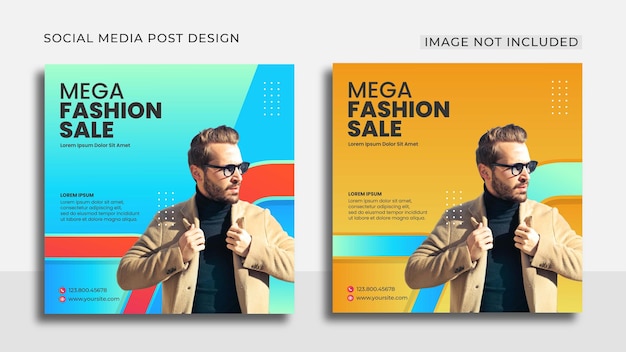 Mega Fashion Sale Médias Sociaux Et Publicité Instagram Vecteur Premium