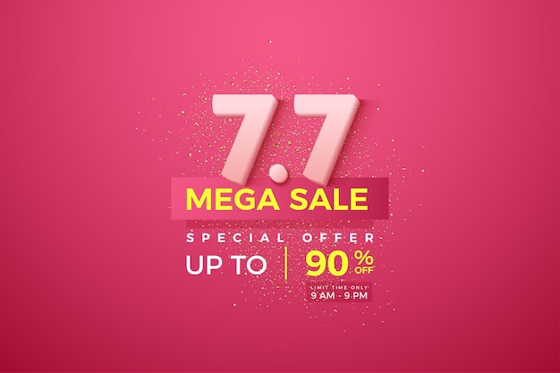Mega vente à 7 7 vente avec numéros 3d roses