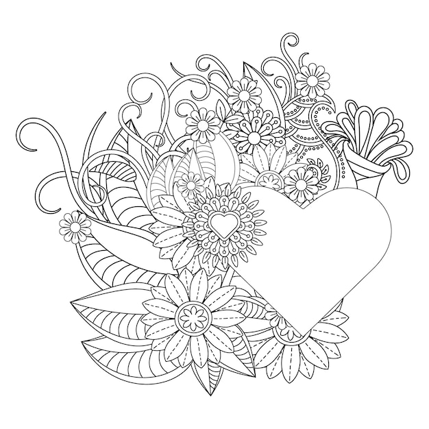 Meilleur Coloriage De Mandala De Fleur De Mot D'amour