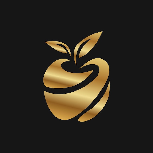 Vecteur meilleur logo de pomme d'or