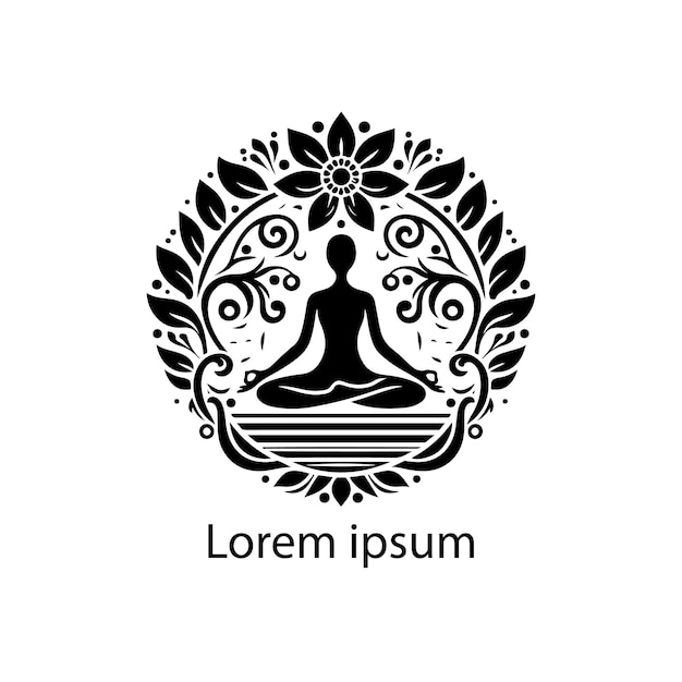 Vecteur le meilleur logo de yoga en noir et blanc