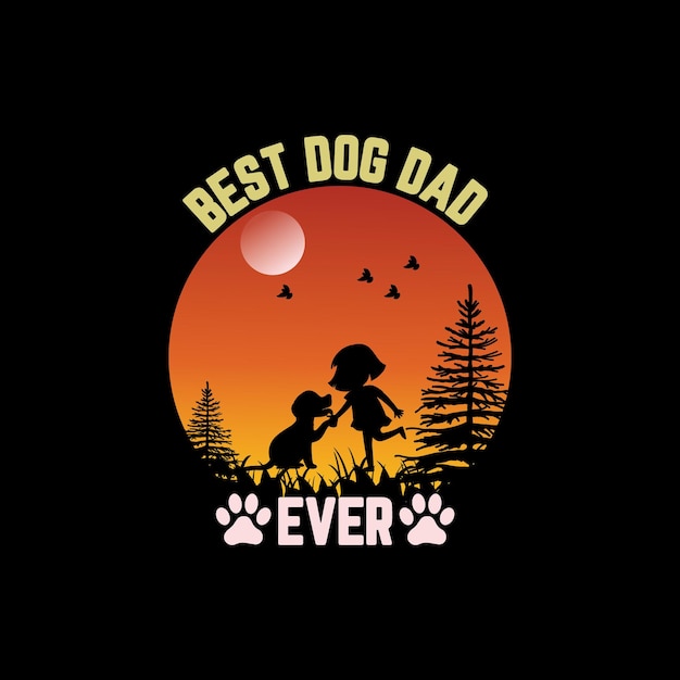 Le Meilleur Vecteur De Conception De T-shirt De Papa De Chien à La Mode.