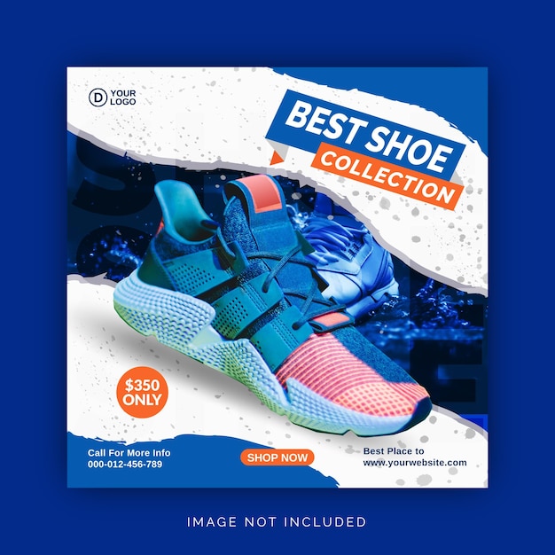 Meilleure Collection De Chaussures Instagram Banner Ad Concept Modèle De Publication Sur Les Médias Sociaux