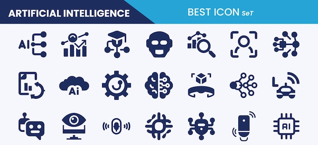 Meilleure collection d'icônes solides d'intelligence artificielle