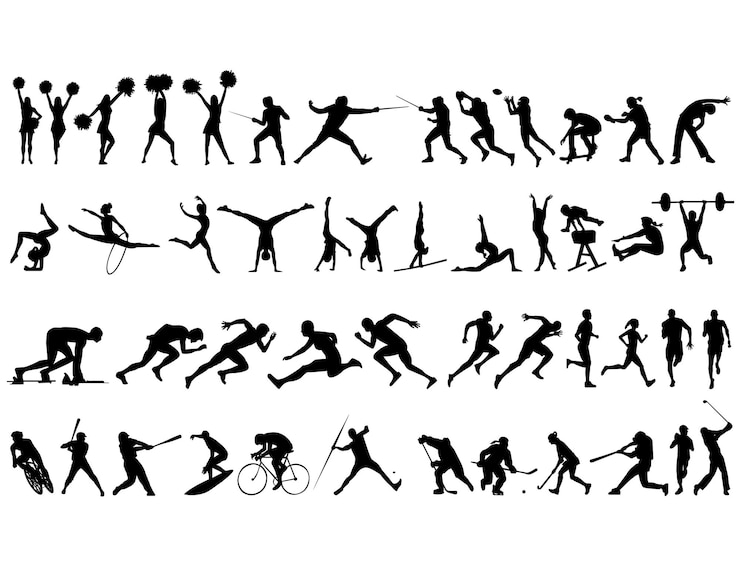 Vecteur meilleure collection de silhouettes sportives