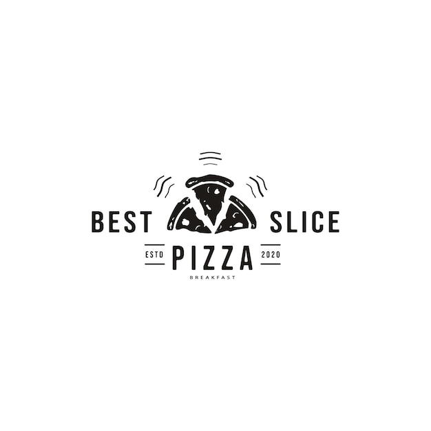 Meilleure Inspiration De Conception De Logo Rétro Vintage Pizza Slice Pizzeria