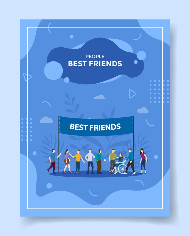 Les meilleurs amis se réunissent pour un modèle de flyer