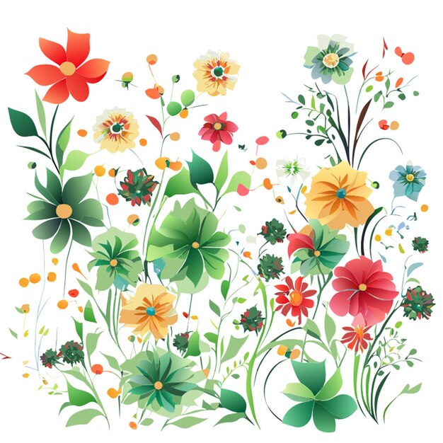 Mélange De Fleurs Florales 3d Pop-up Bannière D'arrière-plan Haute Résolution Motifs Détiaux Lignes épaisses Contours Noirs Couleur