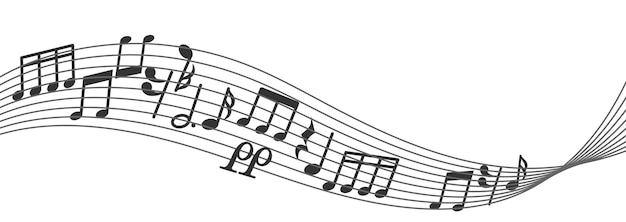 Mélodie musicale fluide. Portée de notes avec composition de chanson