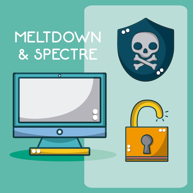 Meltdown Et éléments De Dessin Animé De Spectre