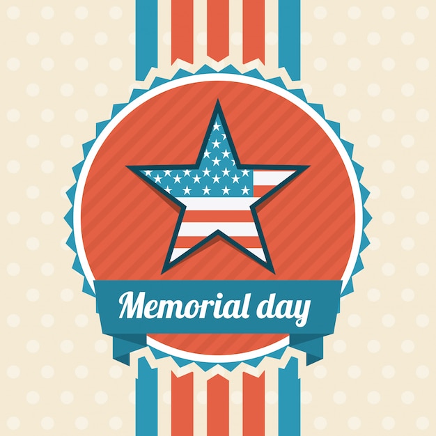 Memorial Day Design Sur Illustration Vectorielle Fond Beige