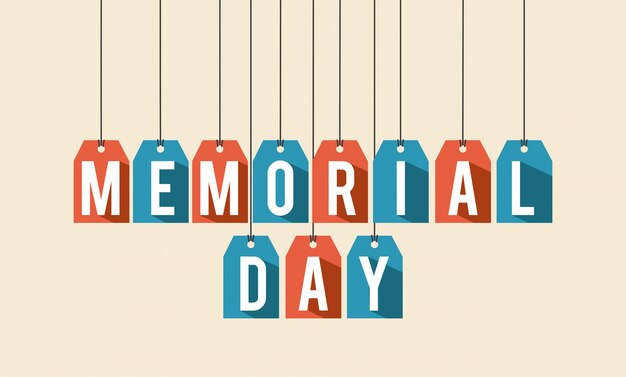 Memorial Day Design Sur Illustration Vectorielle Fond Beige