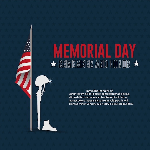 Memorial Day Rappelez-vous et honorez l'affiche USA Memorial Day célébration concept illustration vectorielle