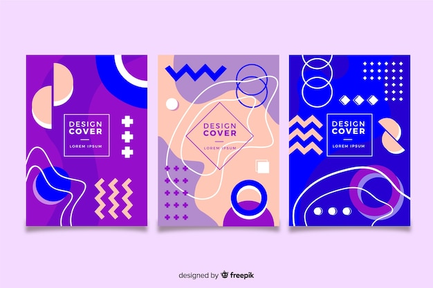 Vecteur memphis cover collection concept for template