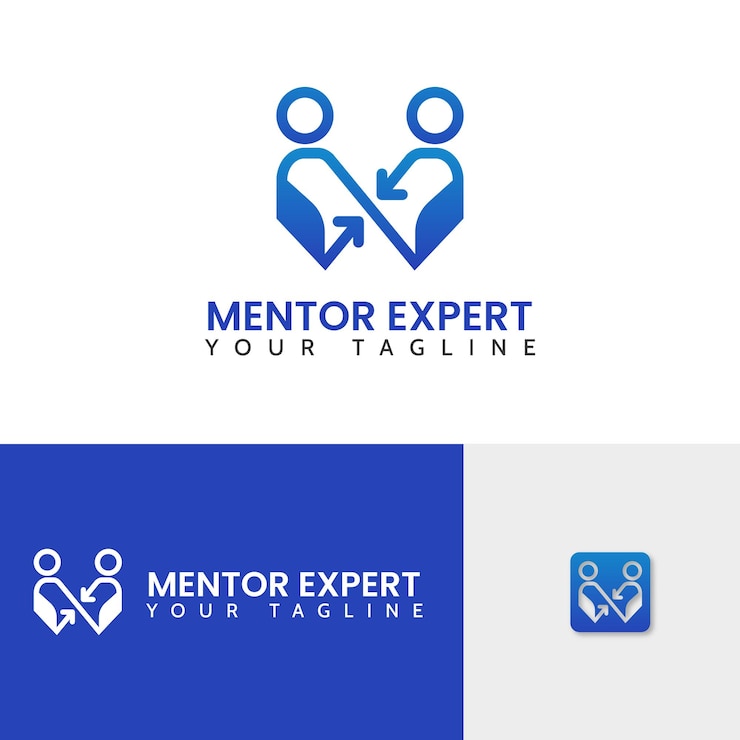 Vecteur mentor expert logo illustration vectorielle