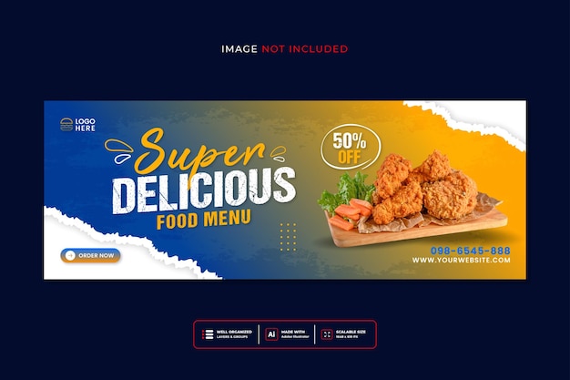 Menu Alimentaire Et Modèle De Couverture Facebook Du Restaurant Vecteur Premium