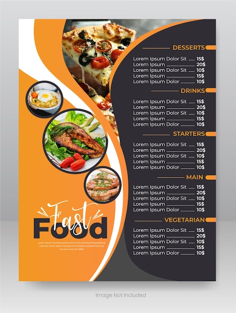 Vecteur menu alimentaire moderne et flyer de restaurant modèle de conception