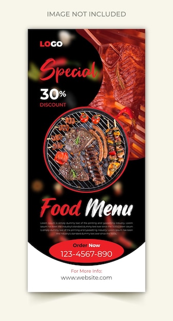 Menu Alimentaire Roll Up Banner