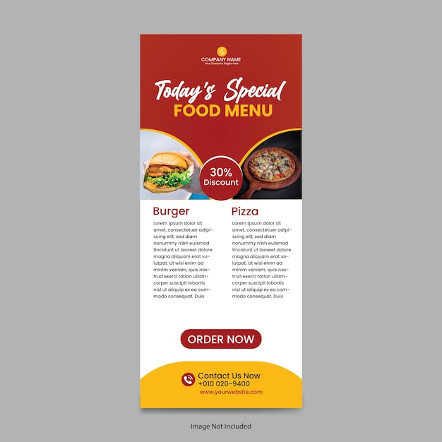 Vecteur menu alimentaire roll up banner