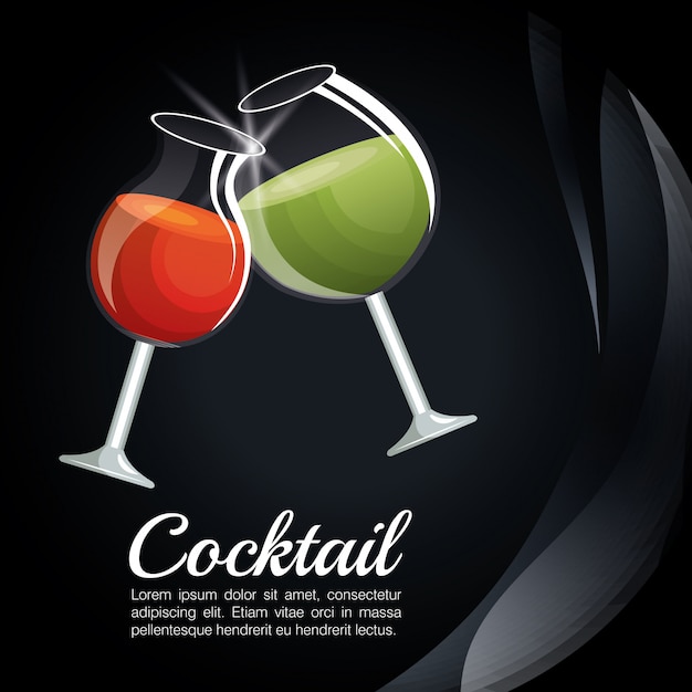 Vecteur menu cocktails liste bar