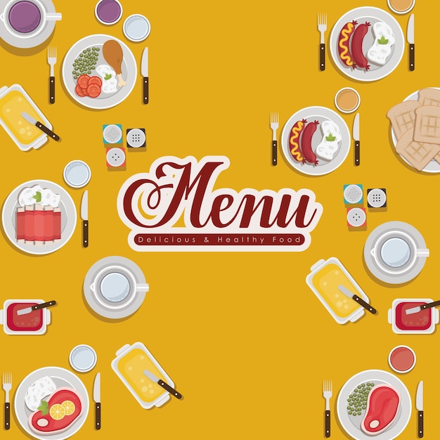 Vecteur menu et design alimentaire