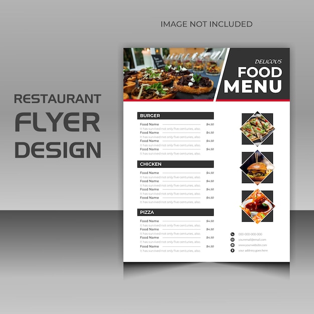 Le menu du restaurant