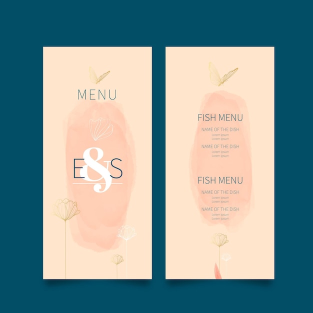 Menu De Mariage Minimal