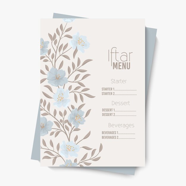 Vecteur menu de nourriture de fête ramadan eid iftar.