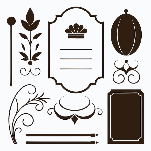 Menu or calligraphique élégant et éléments de conception d'invitation