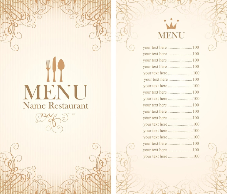 Vecteur menu pour le restaurant