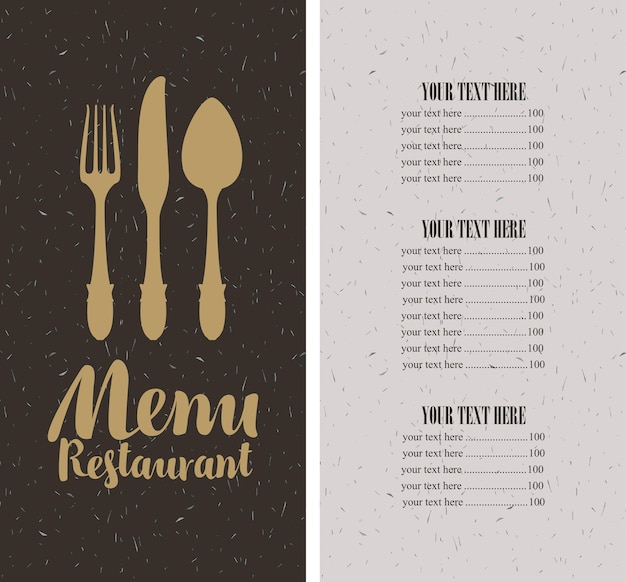 Menu Restaurant Et Café De Vecteur