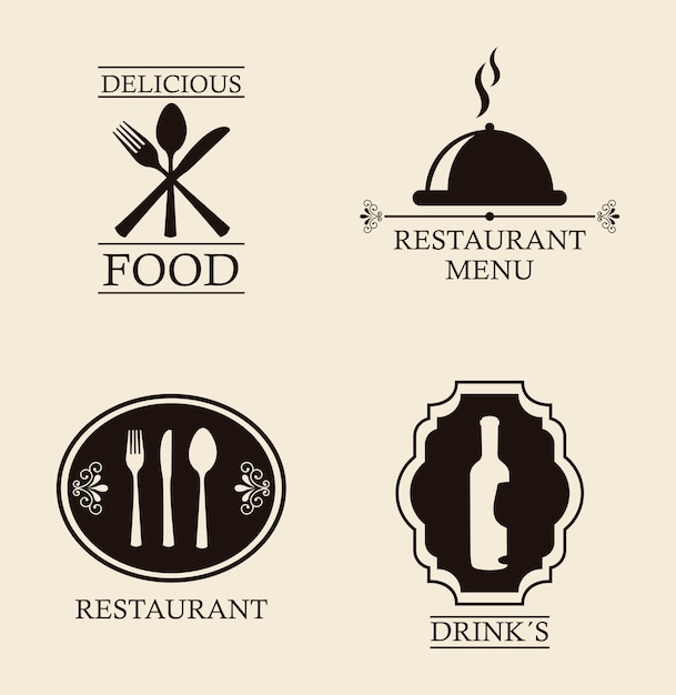 Vecteur menu de restaurant sur illustration vectorielle fond beige