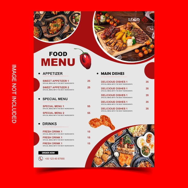 Vecteur menu de restaurant moderne vectoriel gratuit pour la restauration rapide