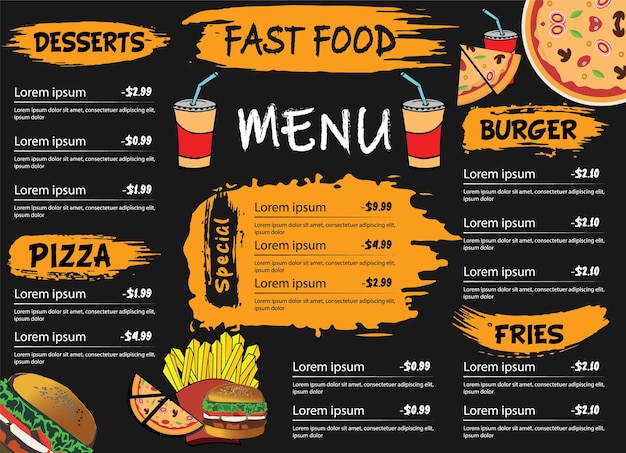 Menu spécial de restauration rapide