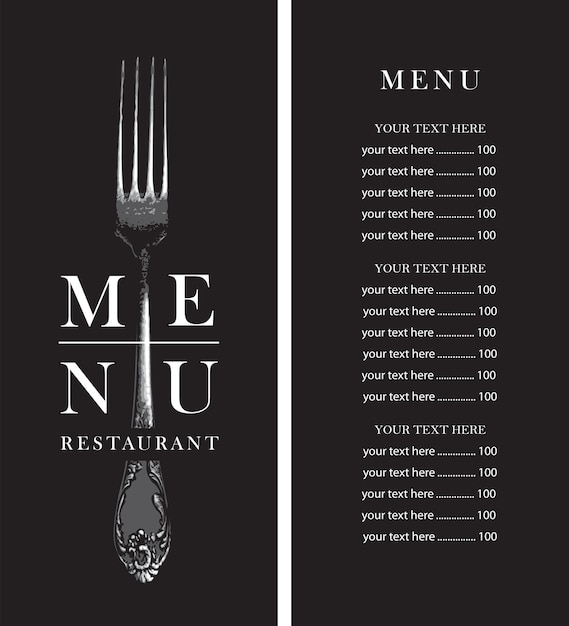 Menu Vintage Avec Fourchette