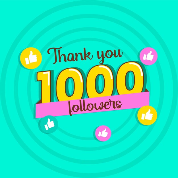 Merci 1000 Modèles De Followers Et D'abonnés Sociaux