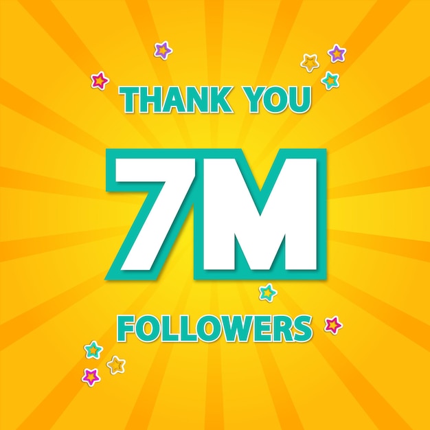 Merci 7m De Followers Merci De Donner Des Affiches Ou Des Bannières Graphiques à La Communauté Des Médias Sociaux