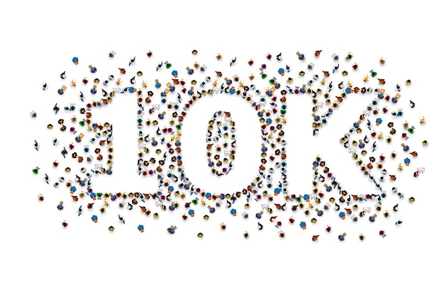 Vecteur merci les abonnés, groupe social en ligne 10k
