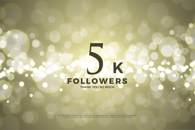 Merci Beaucoup 5k Followers Avec Gold Bokeh