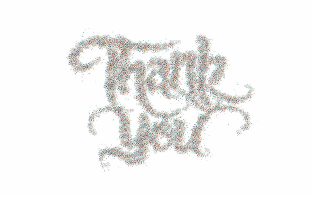 Merci particule main lettrage vecteur typographique Design.